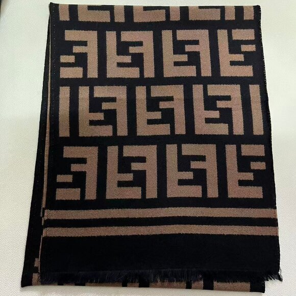 Fendi Black and Brown Women's Scarf - Picture 4 of 5